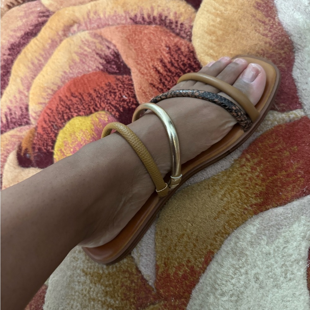 Aldo Tan and Gold Sandals